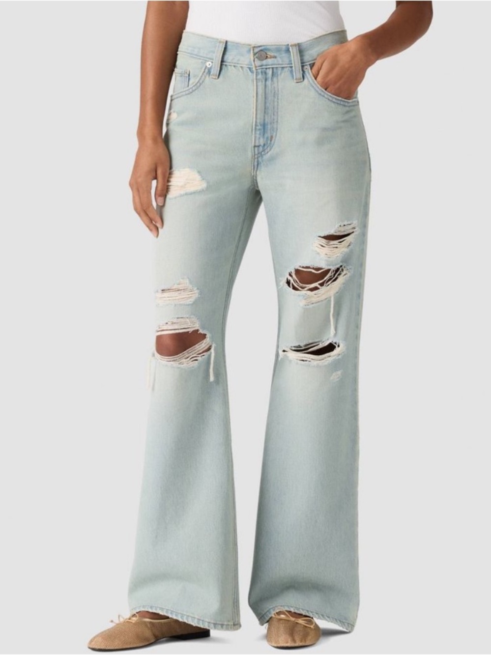 Levi’s | Women’s Middy Loose Bootcut Jeans Que Pasa Surf Distressed New 29 Waist
